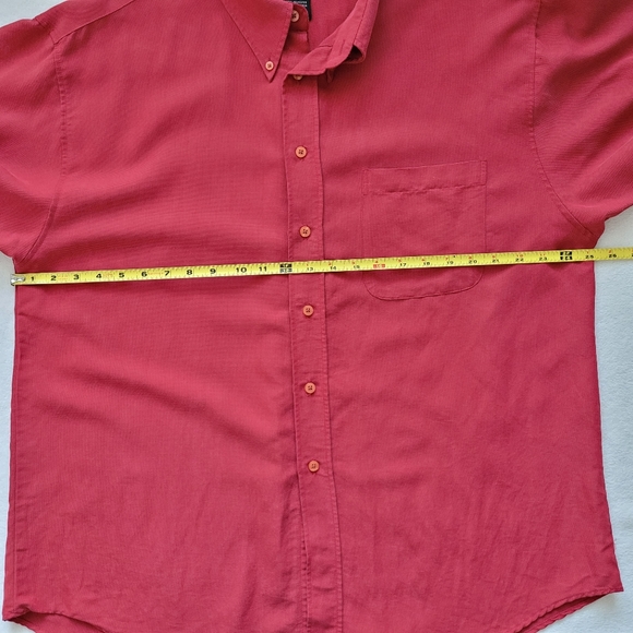 Red Polynosic Rayon Shirt | Y2K Men's XL Button-Down Collar - Picture 3 of 12